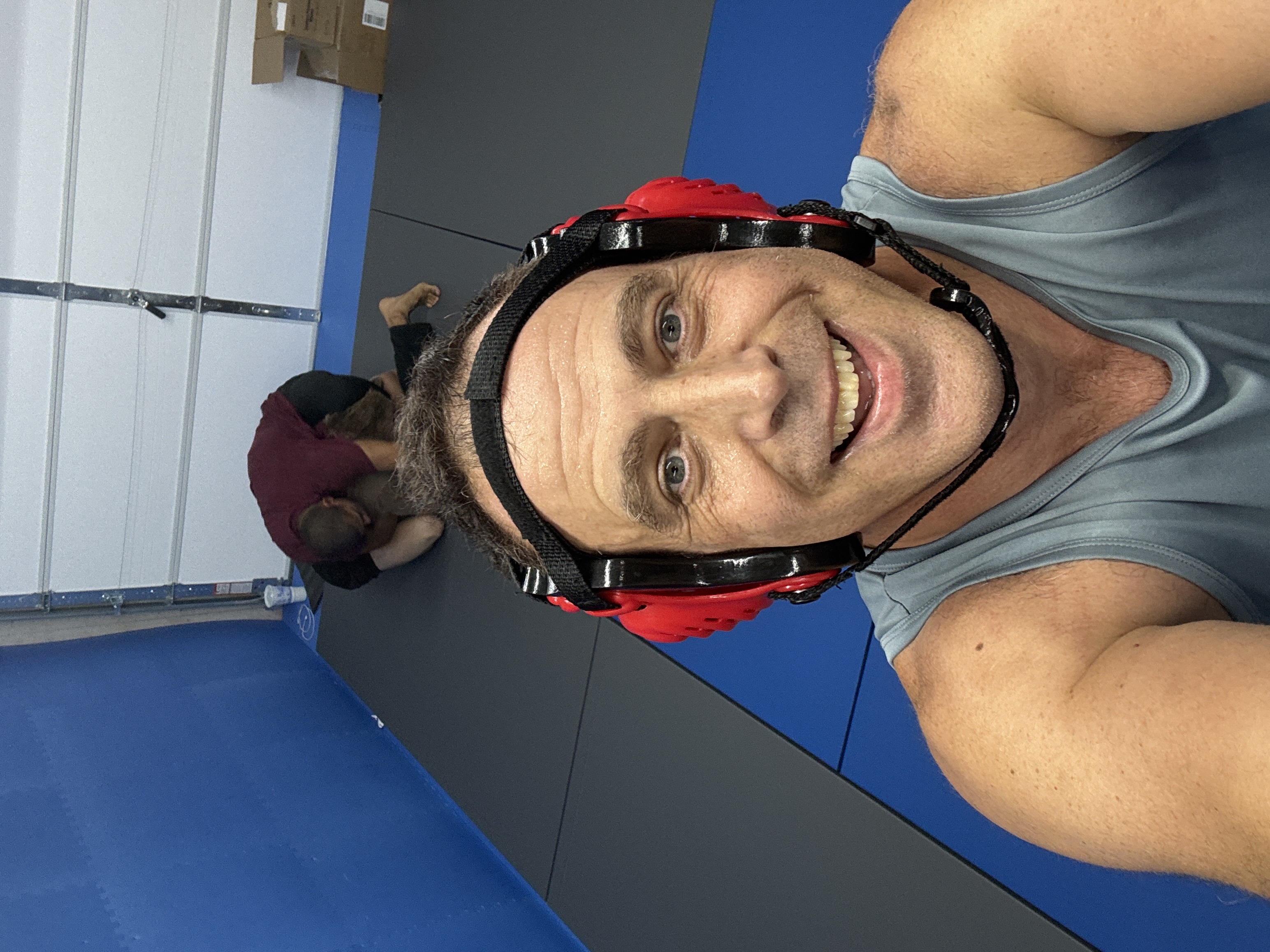 Eric with headgear